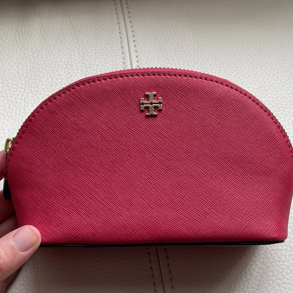 COPY - Tory Burch leather makeup bag, Dark Peony, NWT - Picture 9 of 10